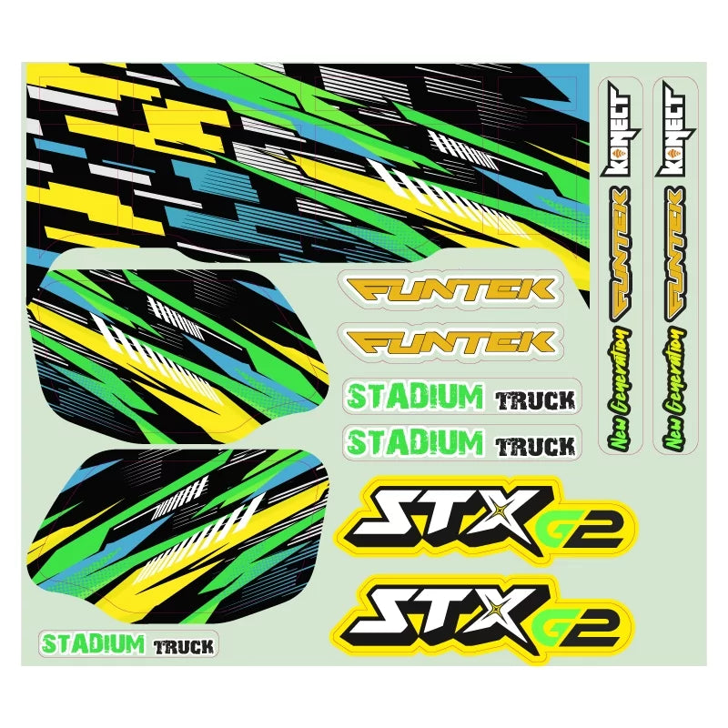 Planche stickers verte Funtek STX (FTK21080)